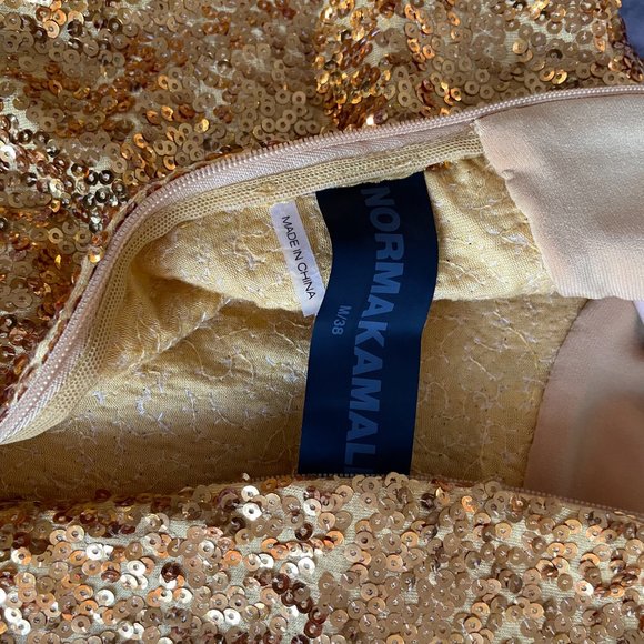 High-neck Sequined Fishtail-hem Dress - Picture 7 of 8